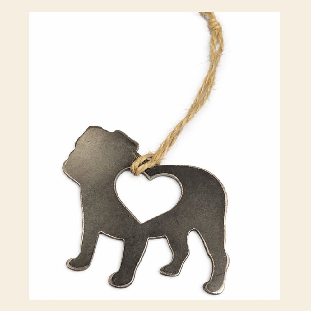Metal Pug Ornament – New With Tags | Dog Lover Gift | Rustic Decor